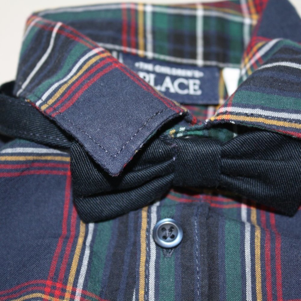 THE CHILDREN'S PLACE BABY BOY PLAID SHIRT/GREEN PANTS OUTFIT 9-12 MONTH NWT